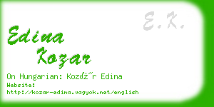 edina kozar business card